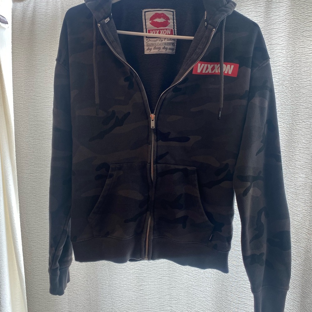 Vixxen Camouflage Zip-Up Hoodie